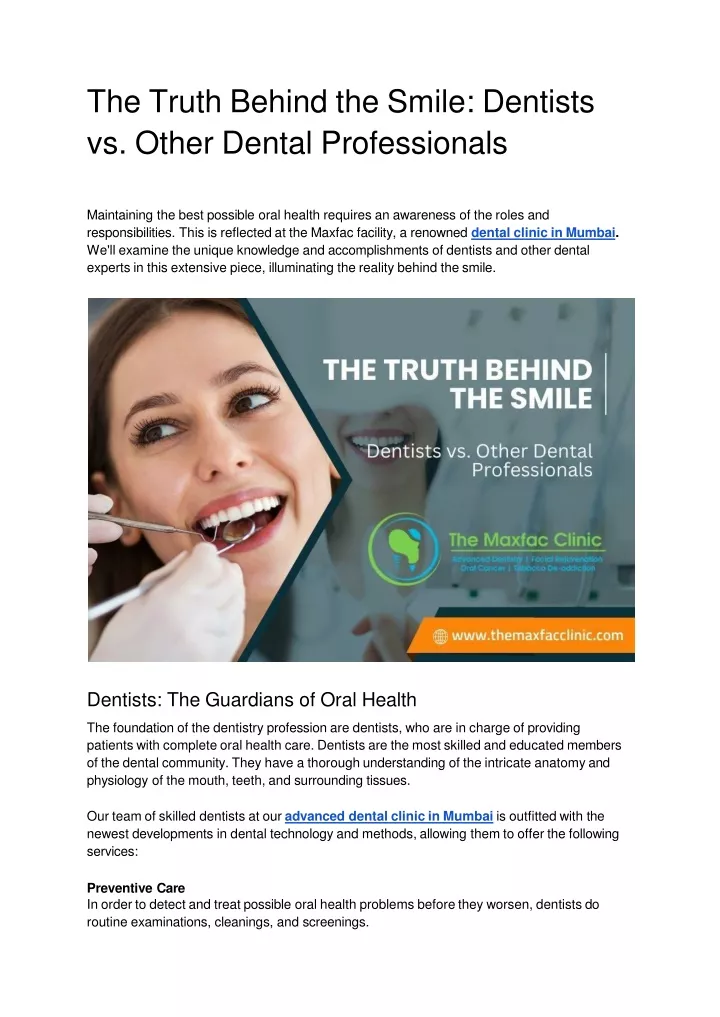 the truth behind the smile dentists vs other dental professionals