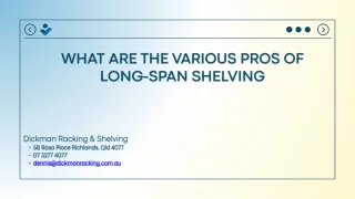 WHAT ARE THE VARIOUS PROS OF LONG-SPAN SHELVING