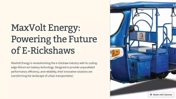 maxvolt energy powering the future of e rickshaws