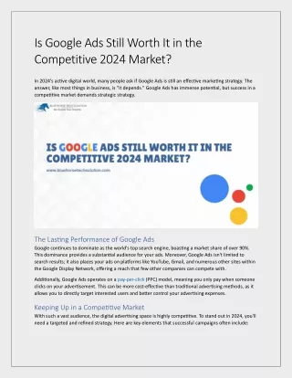 Is Google Ads Still Worth It in the Competitive 2024 Market