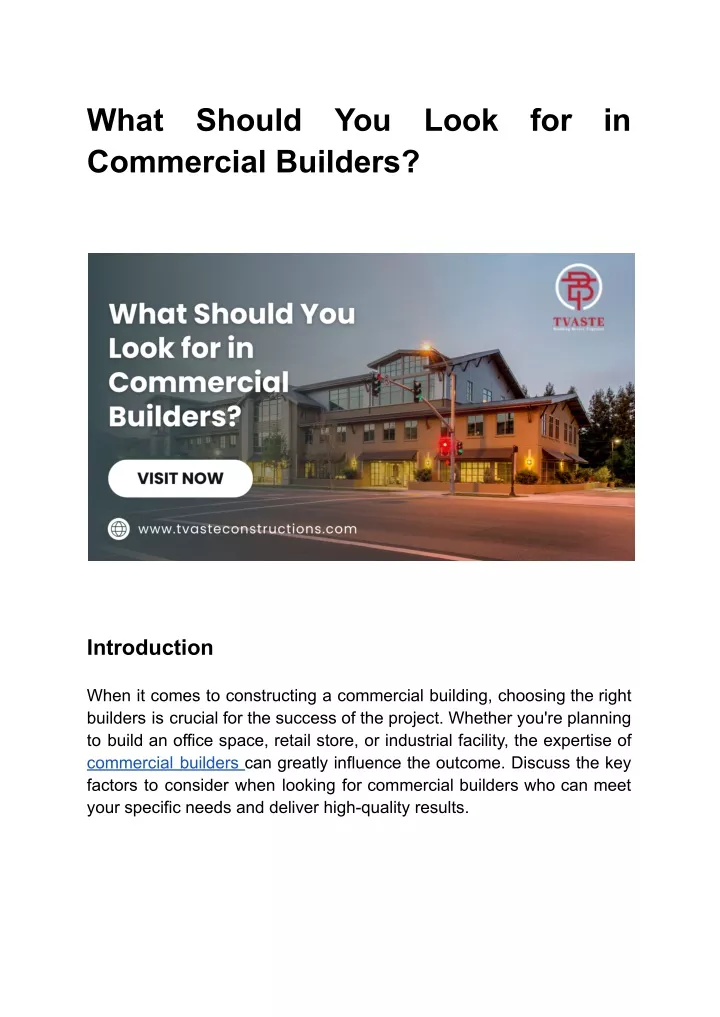 what commercial builders