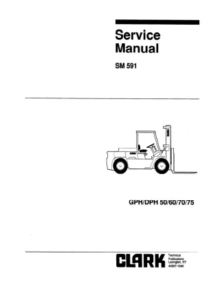 Clark DPH 60 Forklift Service Repair Manual