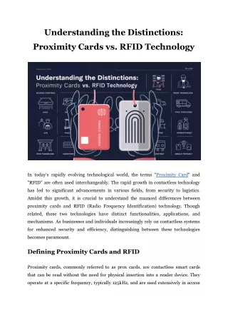 Understanding the Distinctions_ Proximity Cards vs. RFID Technology