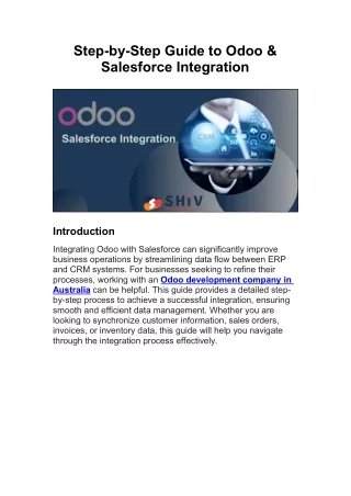 A Comprehensive Guide to Integrating Odoo with Salesforce
