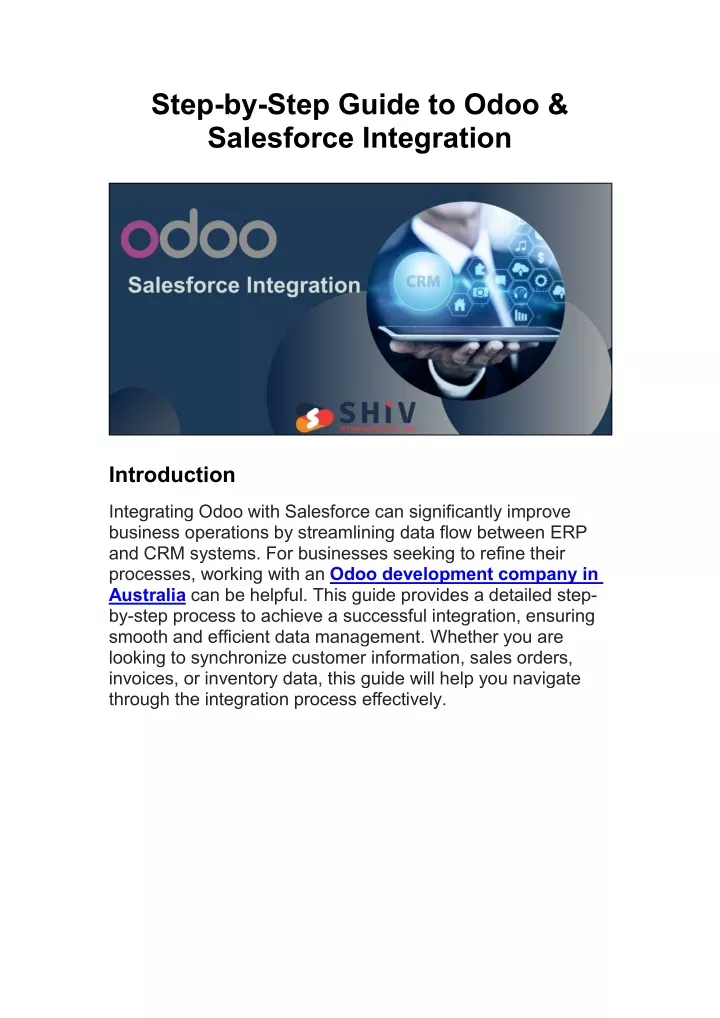 step by step guide to odoo salesforce integration