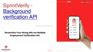 Streamline Hiring with SprintVerify's Background Verification API