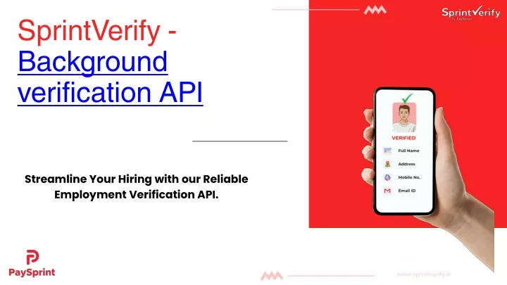 sprintverify background verification api