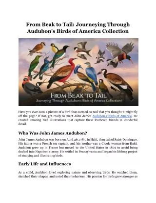 From Beak to Tail_ Journeying Through Audubon's Birds of America Collection