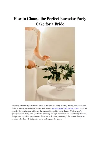how to choose the perfect bachelor party cake