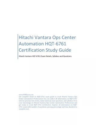 Hitachi Vantara Ops Center Automation HQT-6761 Certification Study Guide