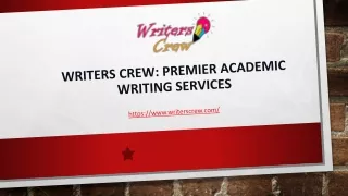 Writers Crew Premier Academic Writing Services