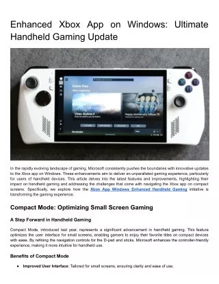 Enhanced Xbox App on Windows_ Ultimate Handheld Gaming Update