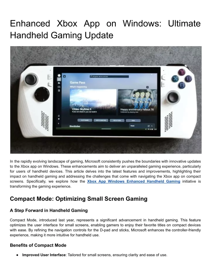 enhanced xbox app on windows ultimate handheld