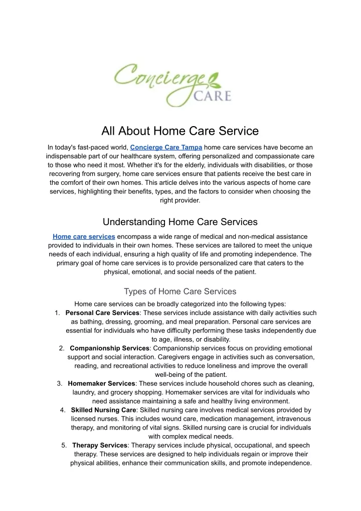 all about home care service