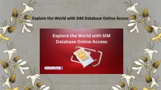 Explore the World with SIM Database Online Access