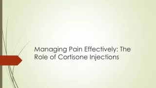 managing pain effectively the role of cortisone injections