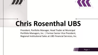 Chris Rosenthal (UBS) - A Committed Expert From Ohio