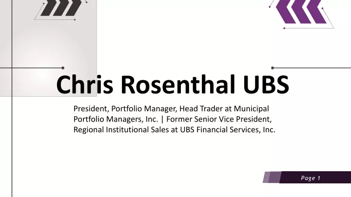 chris rosenthal ubs president portfolio manager