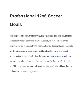 Professional 12x6 Soccer Goals