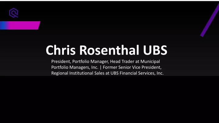 chris rosenthal ubs president portfolio manager