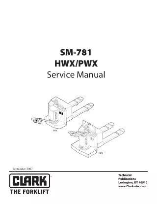 Clark HWX Forklift Service Repair Manual