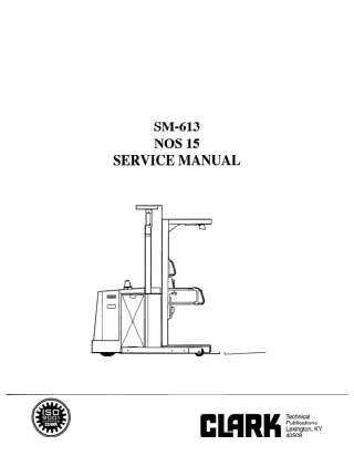 Clark NOS 15 Service Repair Manual