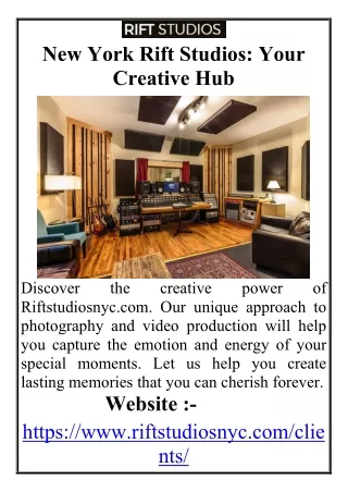 New York Rift Studios Your Creative Hub