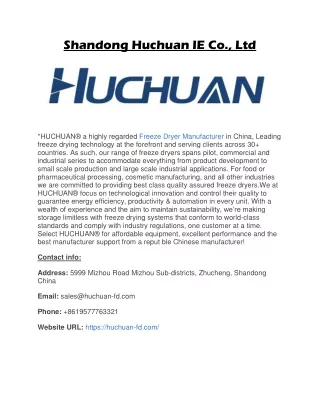 Shandong Huchuan Intelligent Equipment Co. Ltd