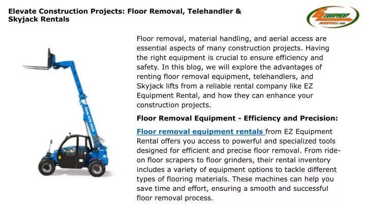 elevate construction projects floor removal