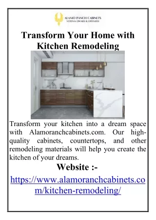 Transform Your Home with Kitchen Remodeling