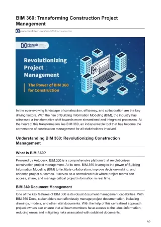 BIM 360: Revolutionizing Project Management in Construction