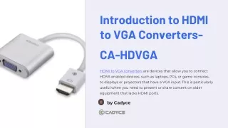 CA-HDVGA, HDMI to VGA Converter with Audio