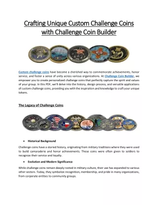 Crafting Unique Custom Challenge Coins with Challenge Coin Builder