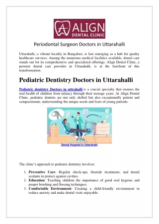 Periodontal Surgeon Doctors in Uttarahalli