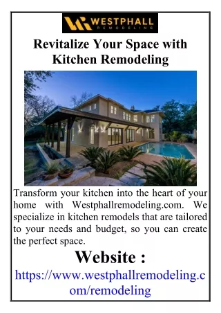 Revitalize Your Space with Kitchen Remodeling