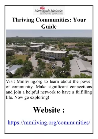 Thriving Communities Your Guide