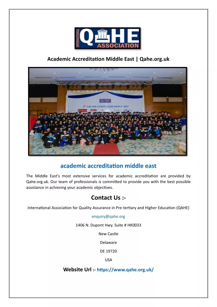 academic accreditation middle east qahe org uk