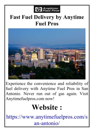 Fast Fuel Delivery by Anytime Fuel Pros