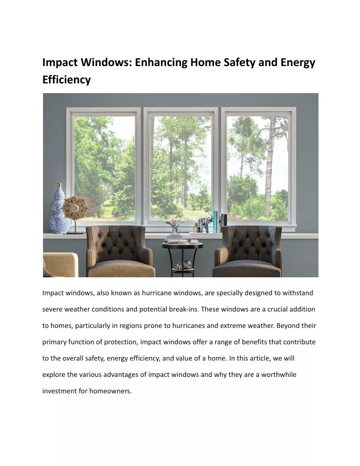 impact windows enhancing home safety and energy