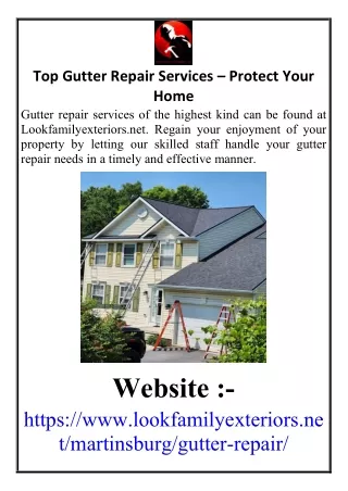 Top Gutter Repair Services – Protect Your Home