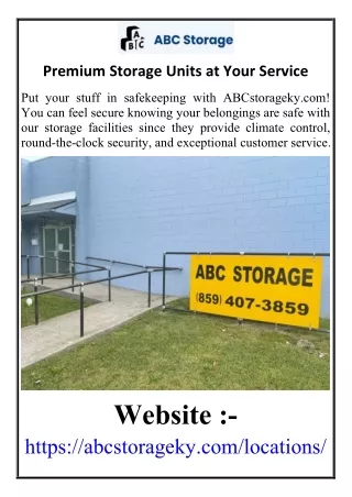 Premium Storage Units at Your Service