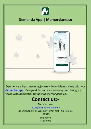 dementia app memorylane co