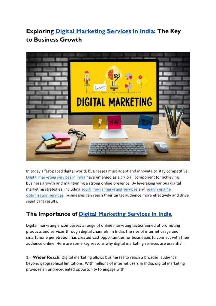 exploring digital marketing services in india