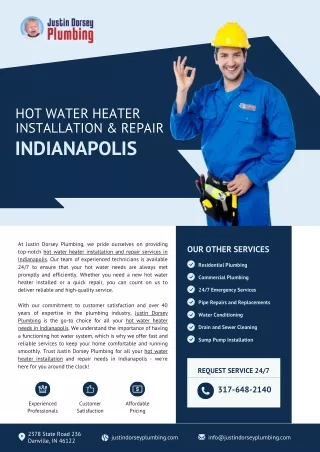 Hot water heater installation & repair Indianapolis