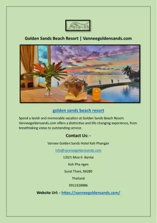 Golden Sands Beach Resort | Vanneegoldensands.com