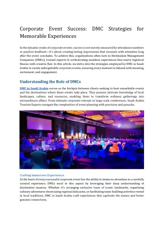 Corporate Event Success_ DMC Strategies for Memorable Experiences