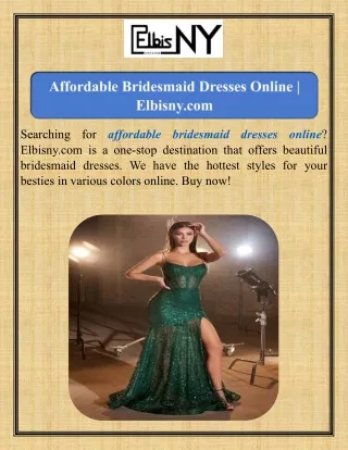 Affordable Bridesmaid Dresses Online  Elbisny.com