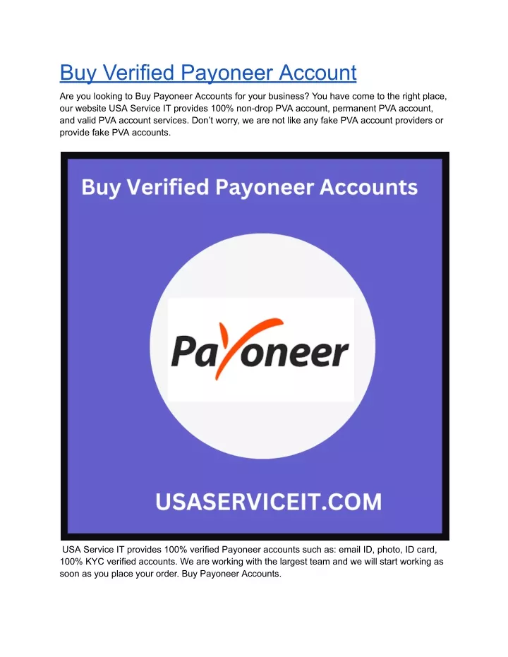 buy verified payoneer account