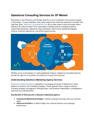 Salesforce Consulting Services for SF Market