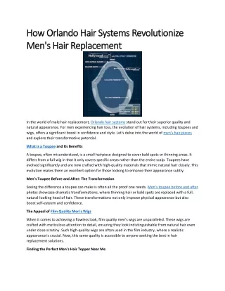 How Orlando Hair Systems Revolutionize Men